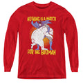 Batman Bear Wrastling Youth Long Sleeve T-Shirt