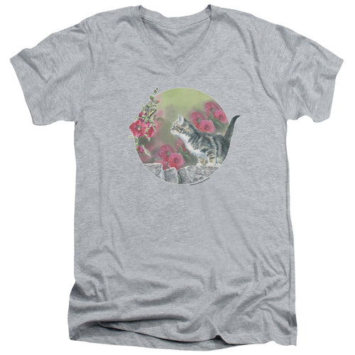 Wild Wings Kitten Flowers V-Neck T-Shirt