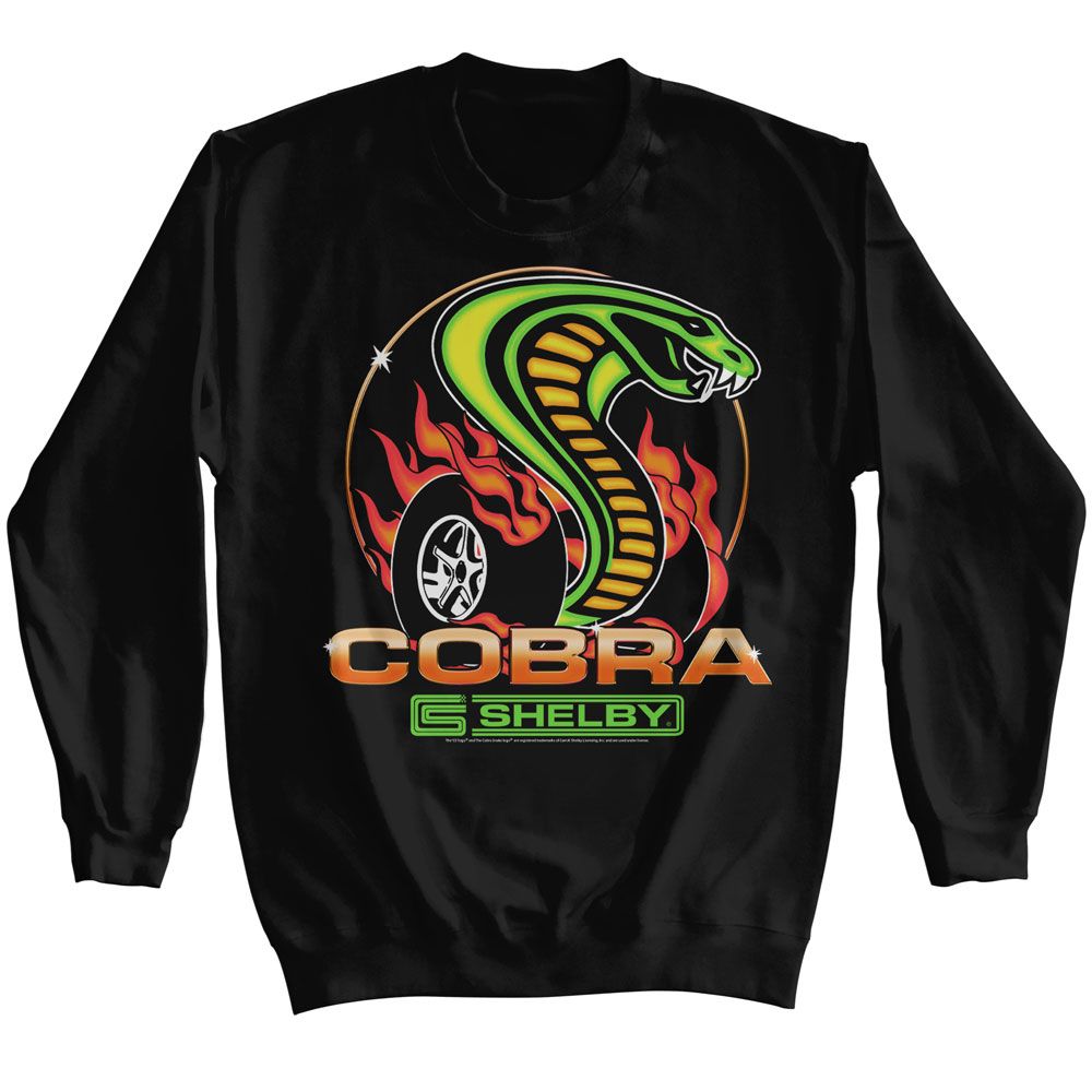 Black Carroll Shelby sweatshirt featuring Carroll Shelby Dragon Snake Burnout design