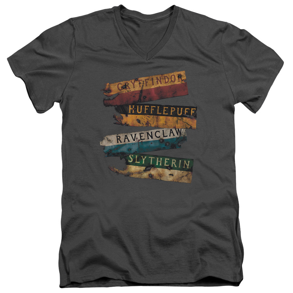 Harry Potter Burnt Banners V-Neck T-Shirt