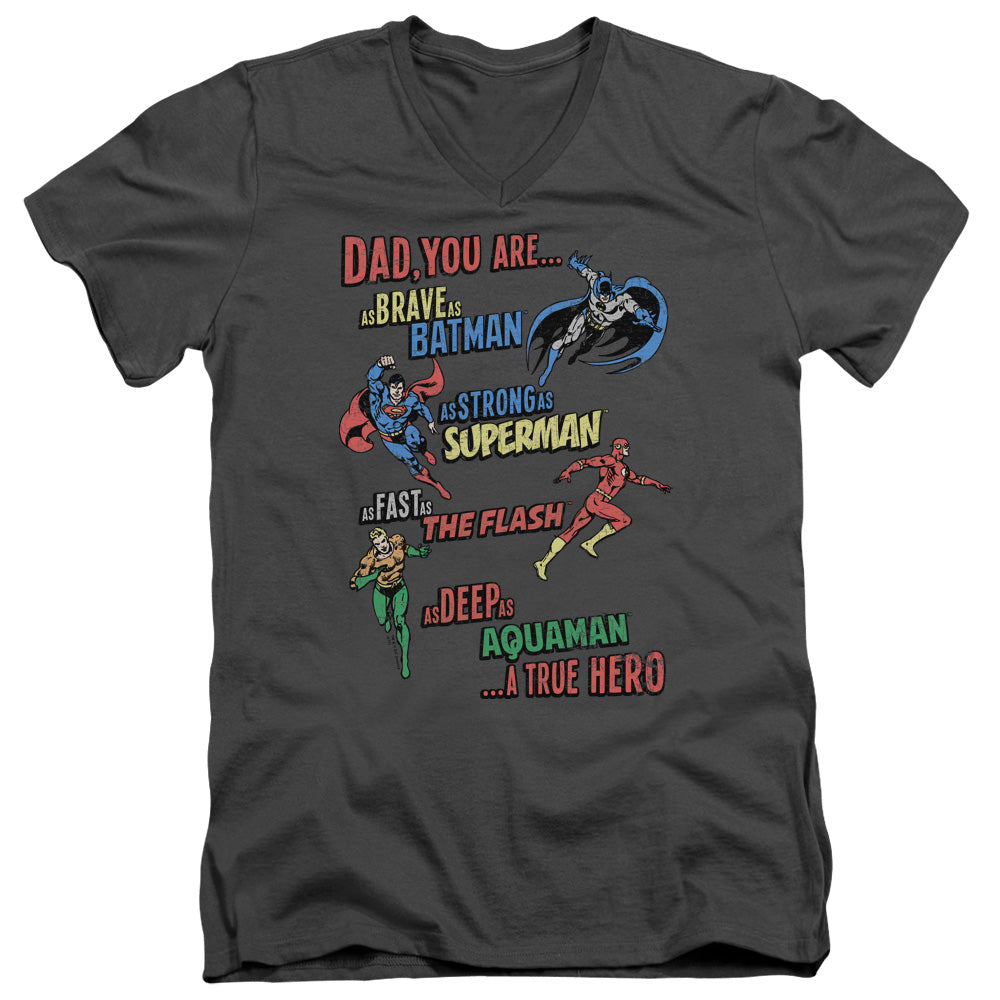 Justice League Dad Hero V-Neck T-Shirt