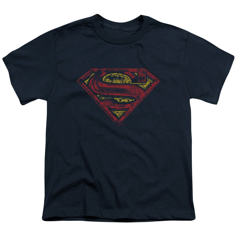 Superman S Shield Rough Navy Youth/Toddler T-Shirt