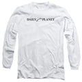 Superman Daily Planet Logo White Long Sleeve T-Shirt