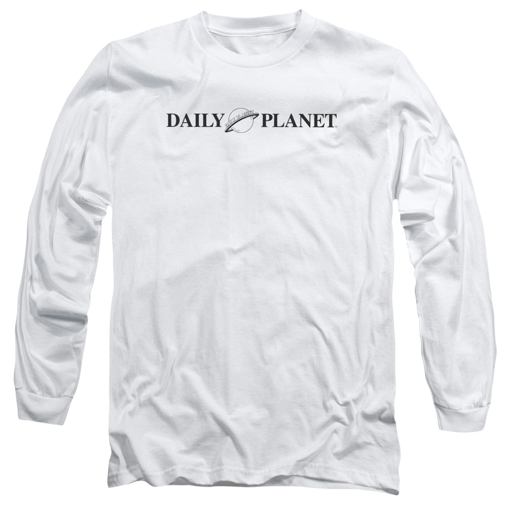 Superman Daily Planet Logo White Long Sleeve T-Shirt