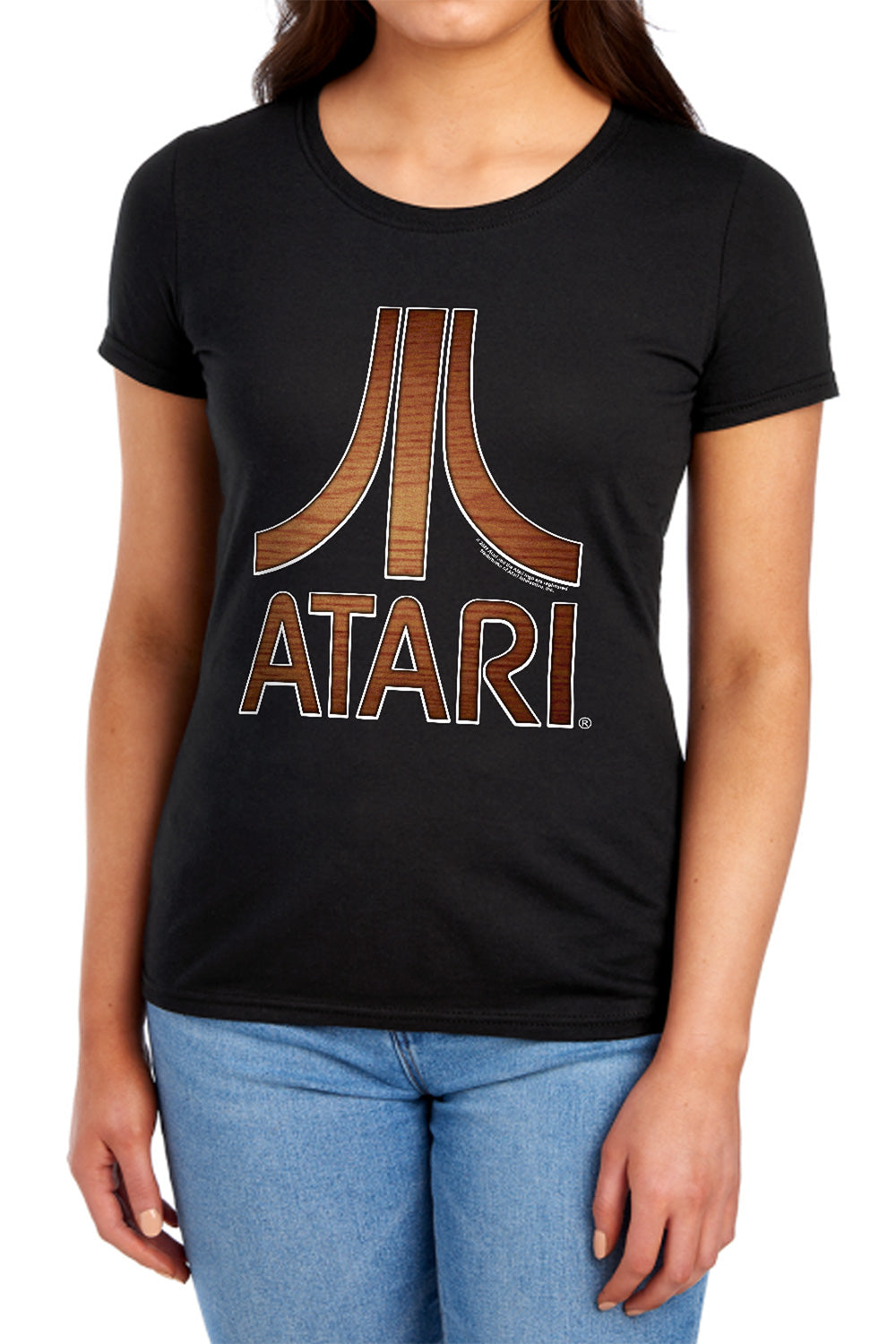 Atari Classic Wood Emblem Womens T-Shirt