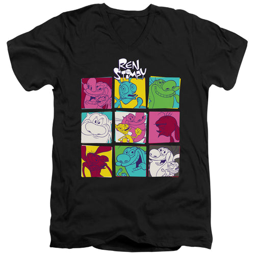 Ren and Stimpy Warhol V-Neck T-Shirt