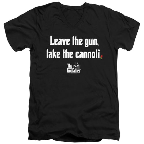 The Godfather Gun Cannoli V-Neck T-Shirt