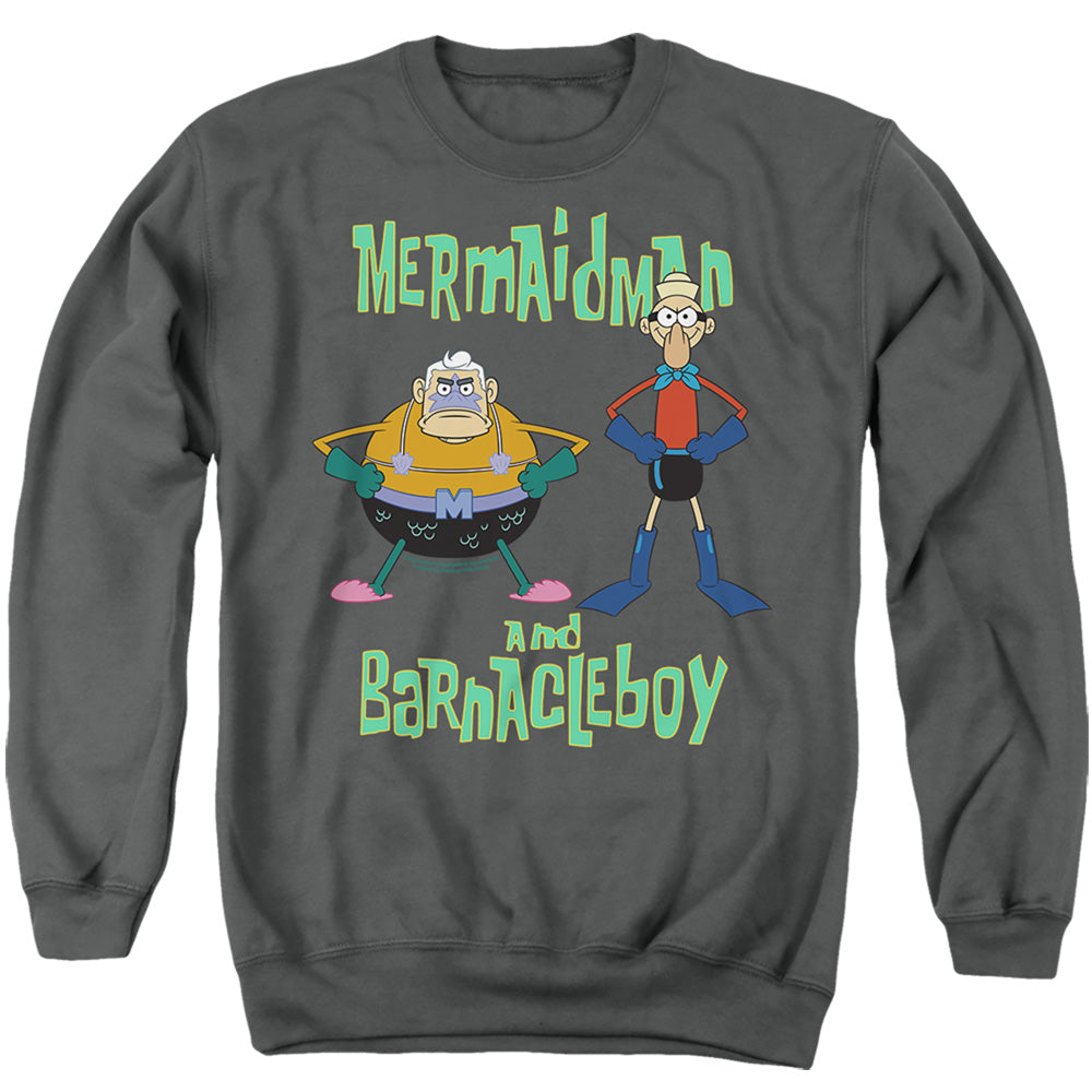 Spongebob Squarepants Mermaid Man and Barnacle Boy Crewneck Sweatshirt