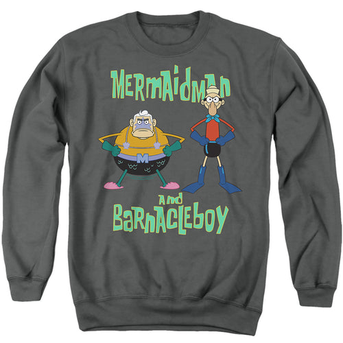 Spongebob Squarepants Mermaid Man and Barnacle Boy Crewneck Sweatshirt