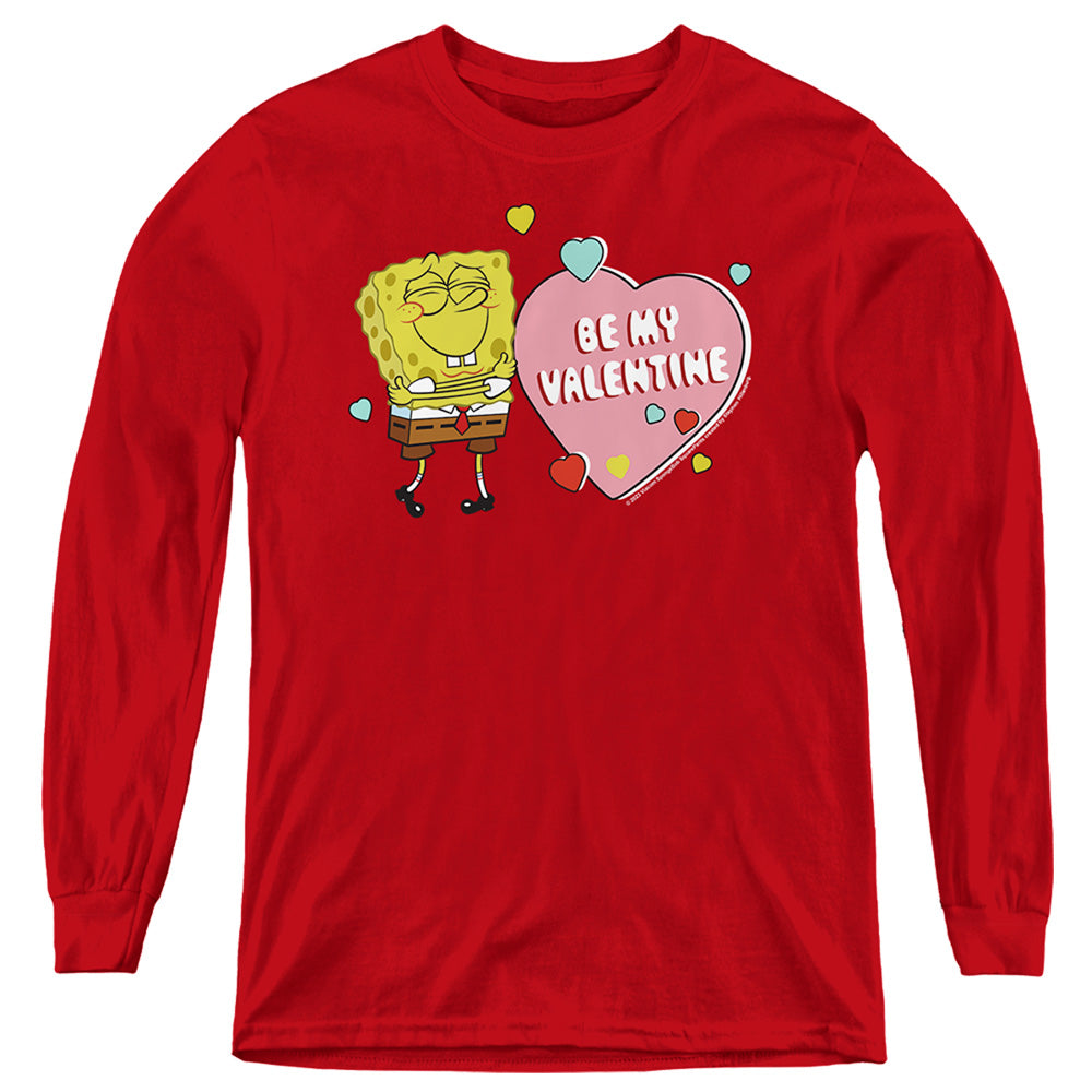 Spongebob Squarepants Be My Valentine Youth Long Sleeve T-Shirt