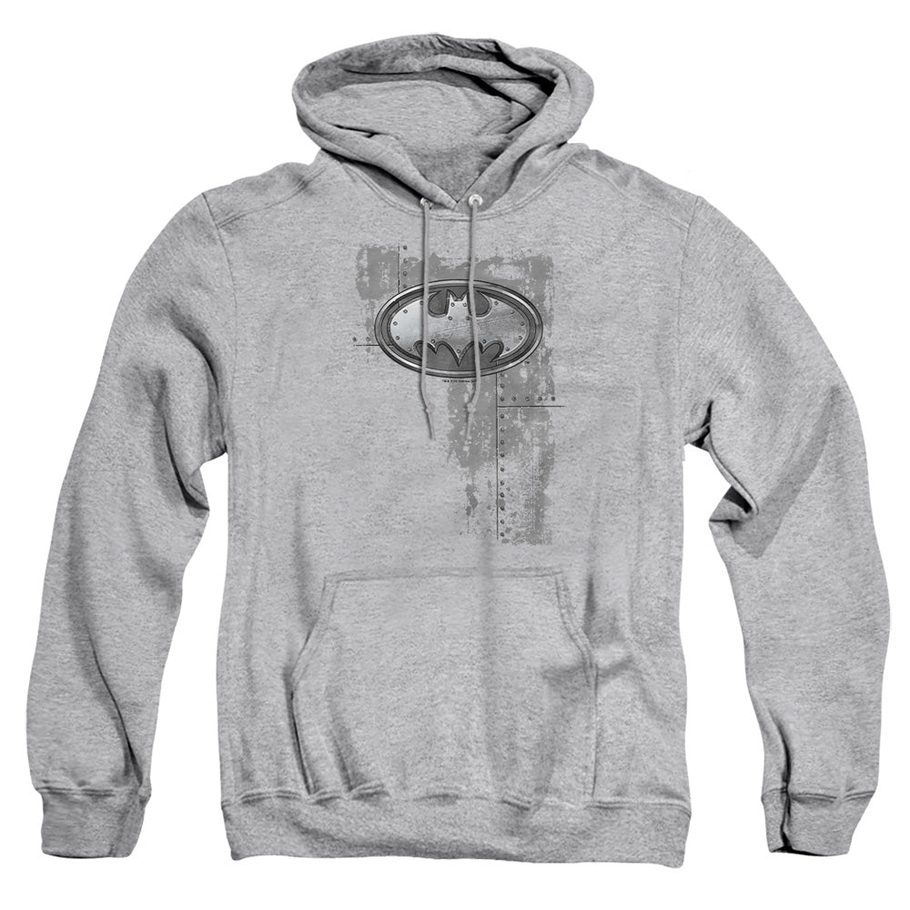 Batman Rivited Metal Logo Pullover Hoodie