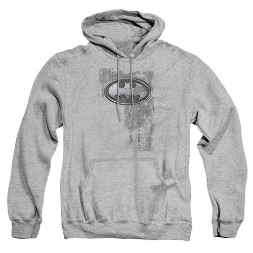 Batman Rivited Metal Logo Pullover Hoodie
