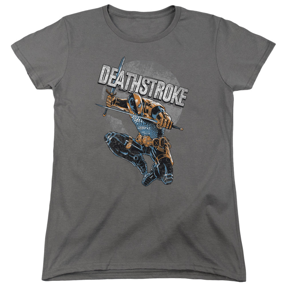 Justice League Deathstroke Retro Womens T-Shirt