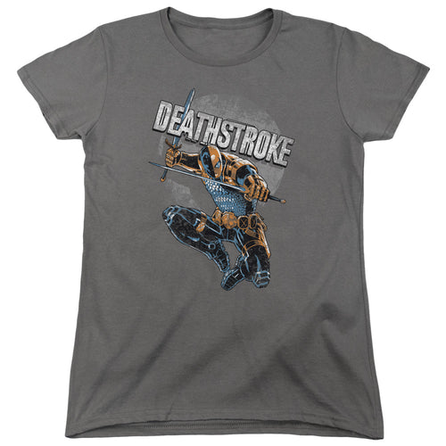 Justice League Deathstroke Retro Womens T-Shirt