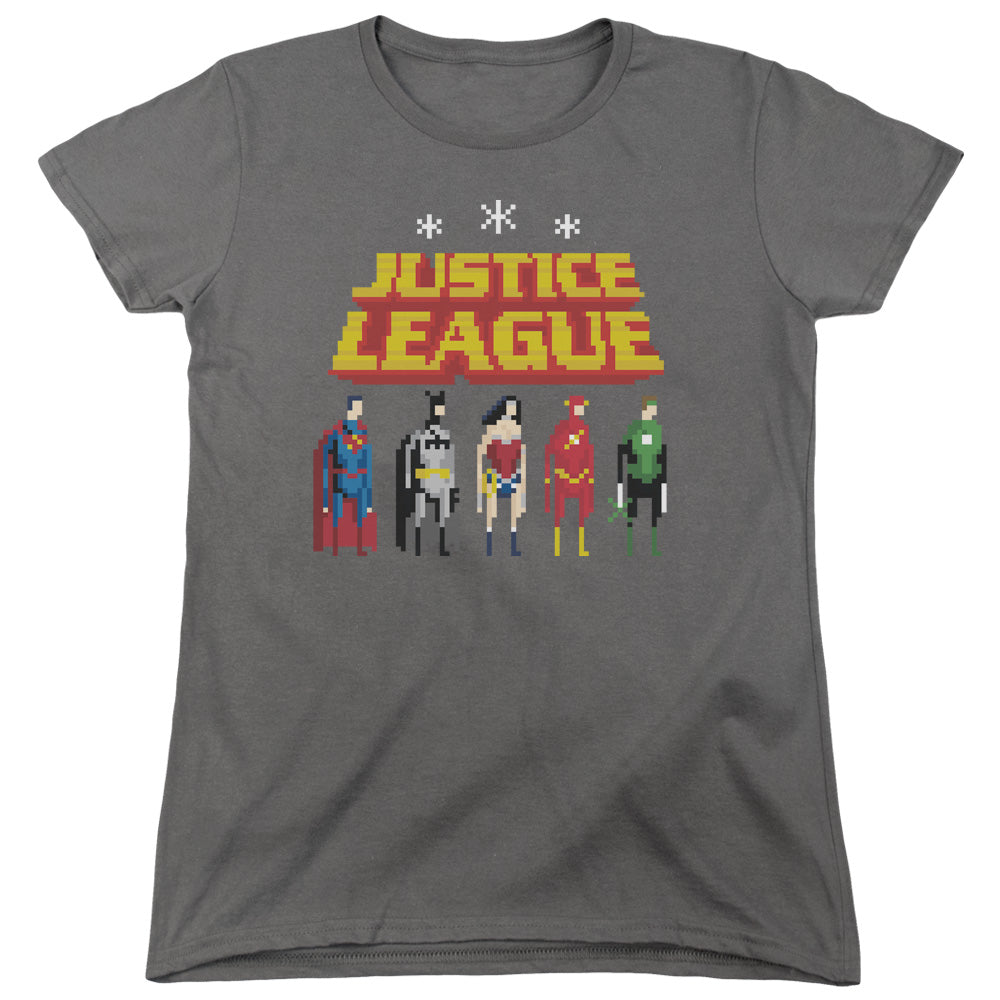 Justice League Standing Below Womens T-Shirt