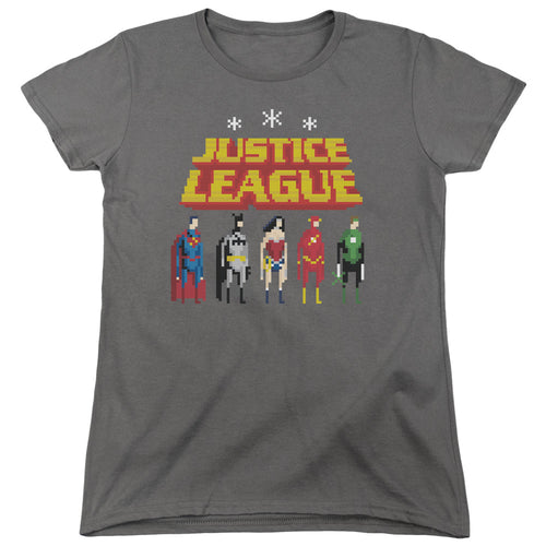 Justice League Standing Below Womens T-Shirt