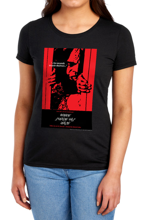 Star Trek Where Silence Has Lease Black Womens T-Shirt