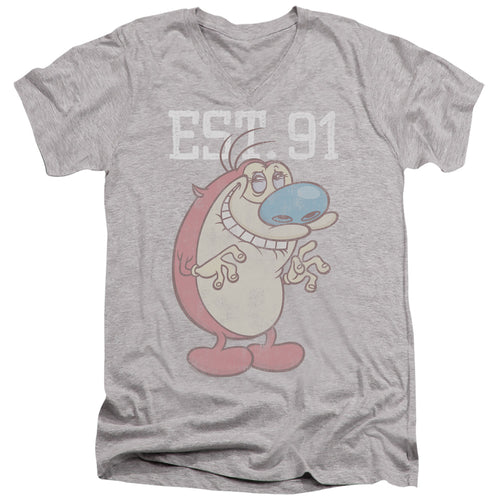 Ren and Stimpy Stimpy Est. 91 V-Neck T-Shirt
