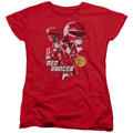 Mighty Morphin Power Rangers Red Ranger Womens T-Shirt