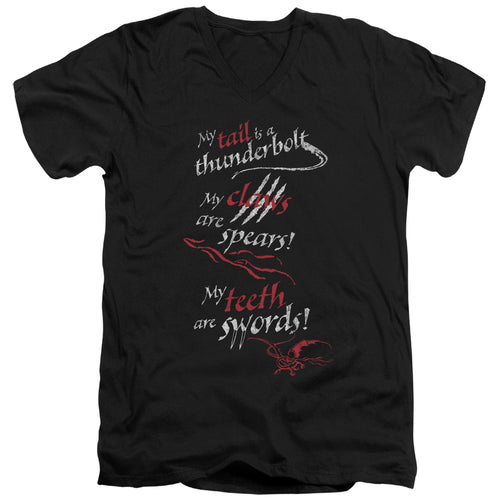 The Hobbit Tail Claws Teeth V-Neck T-Shirt