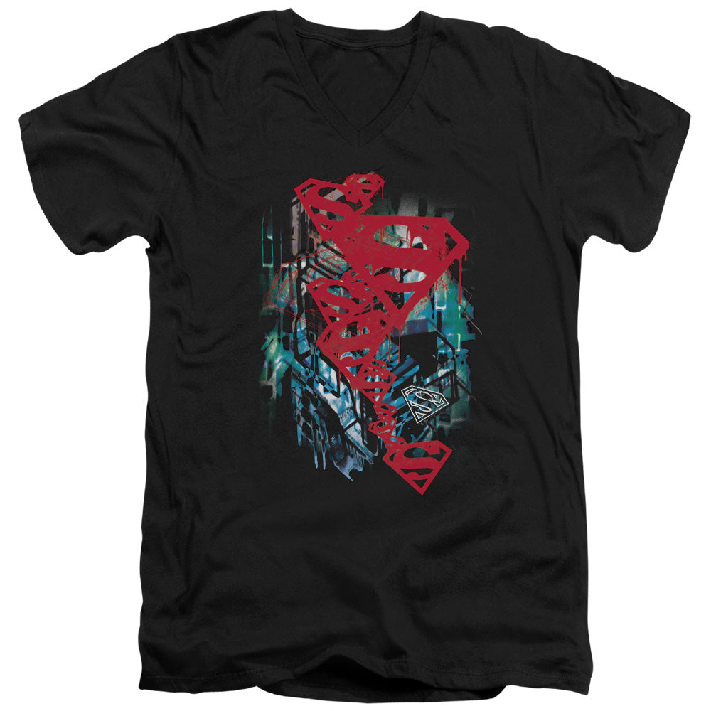Superman Gritty V-Neck T-Shirt