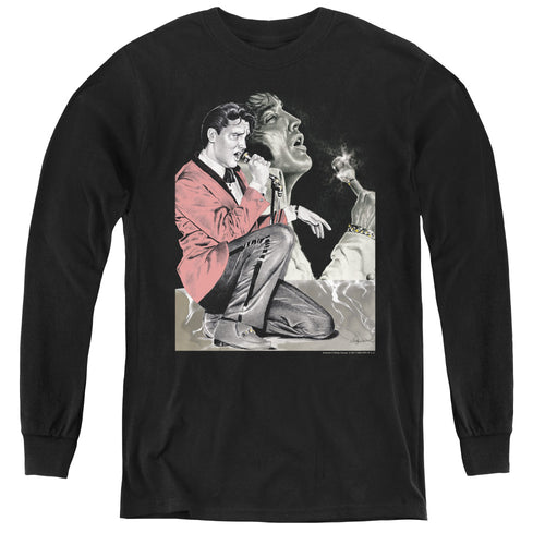 Elvis Presley Rock N Roll Smoke Youth Long Sleeve T-Shirt