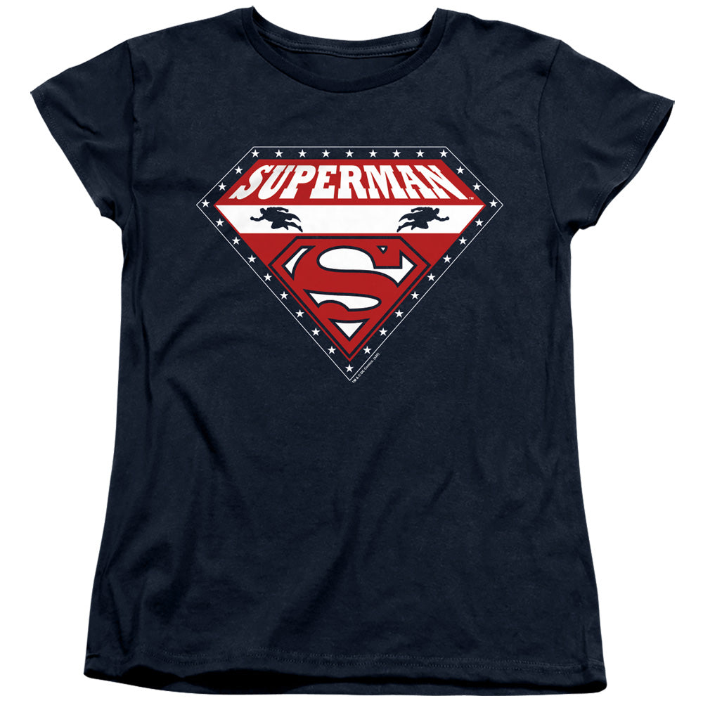 Superman for President Navy Womens T-Shirt
