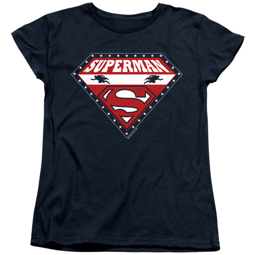 Superman for President Navy Womens T-Shirt