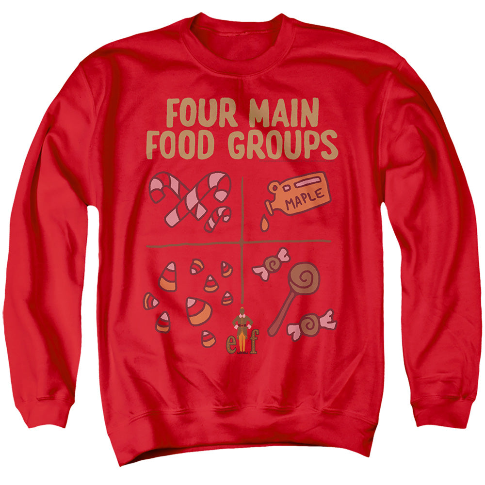 Elf Buddy The Elf Four Food Groups Crewneck Sweatshirt