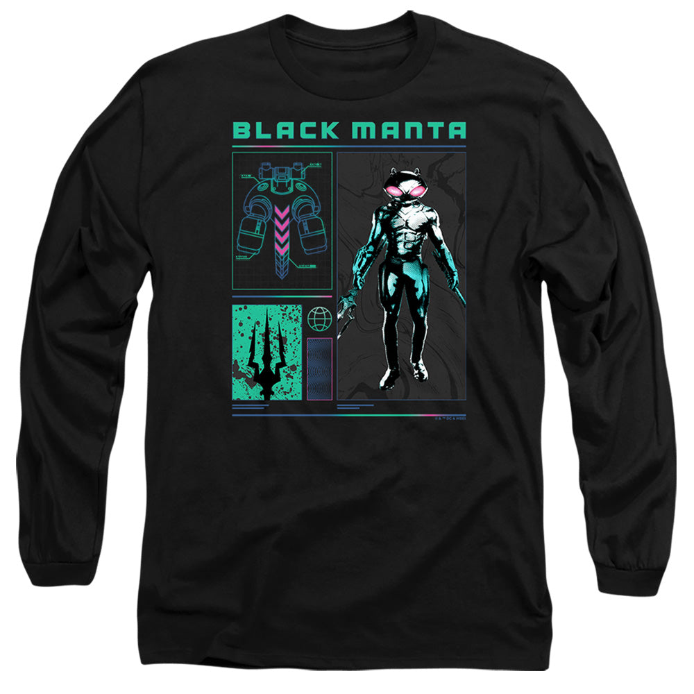 Aquaman Black Manta Stats Long Sleeve T-Shirt