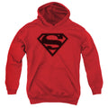 Superman Red & Black Shield Red Youth Hoodie