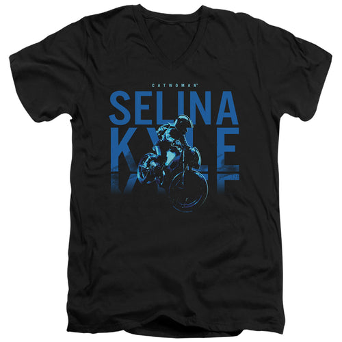 The Batman Selina Kyle Motorcycle V-Neck T-Shirt