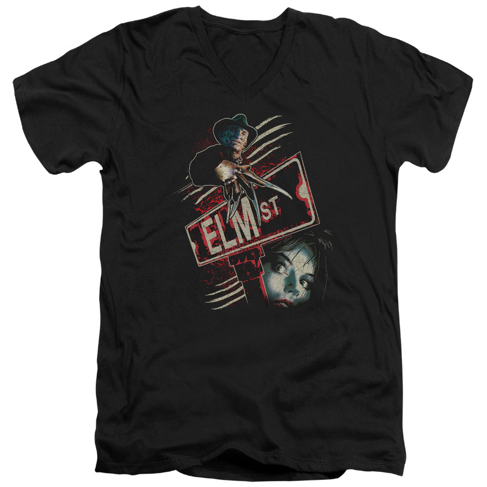A Nightmare on Elm Street Street Sign V-Neck T-Shirt