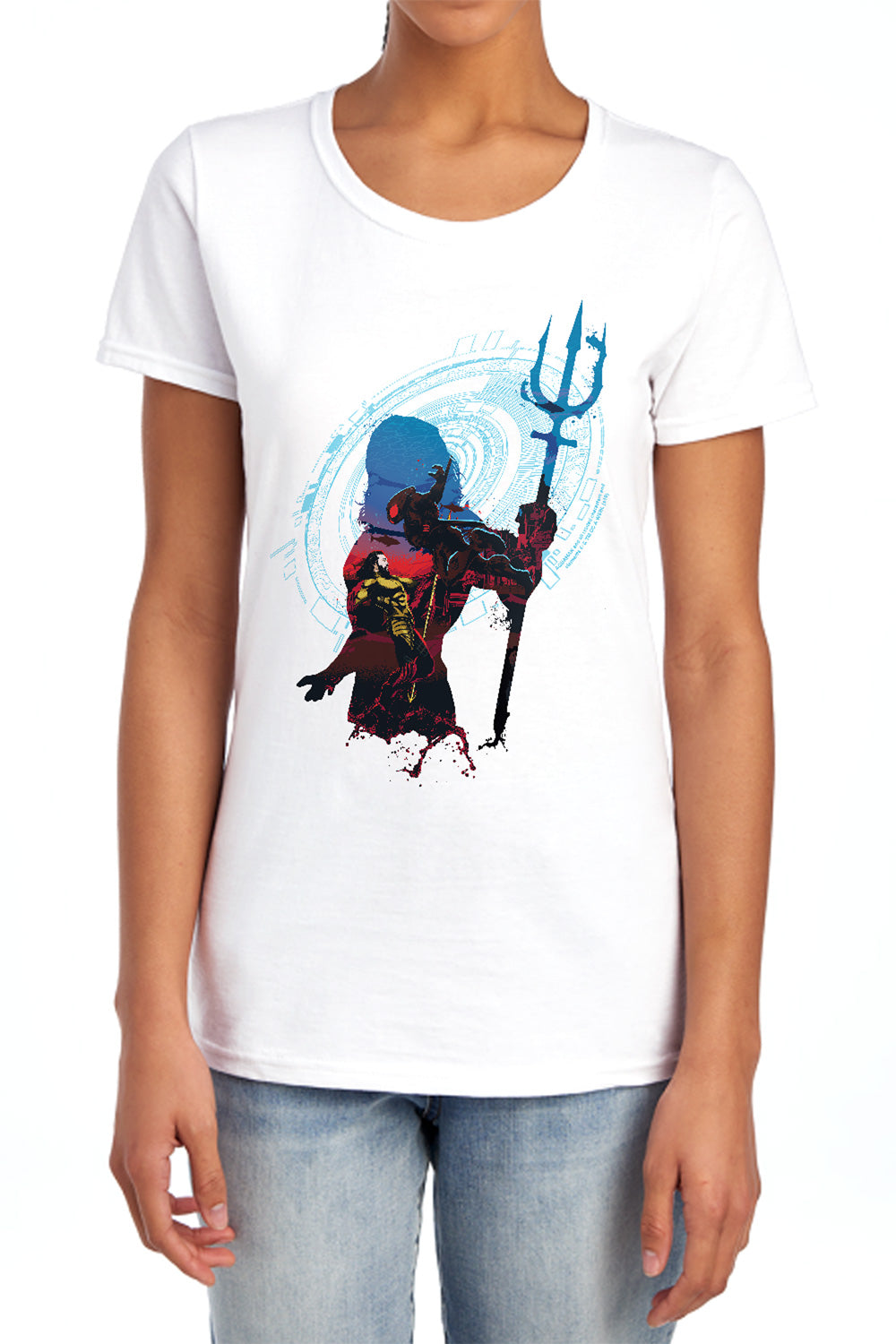 Aquaman Silhouette Womens T-Shirt
