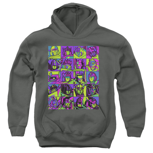 Transformers Squares Charcoal Youth Hoodie