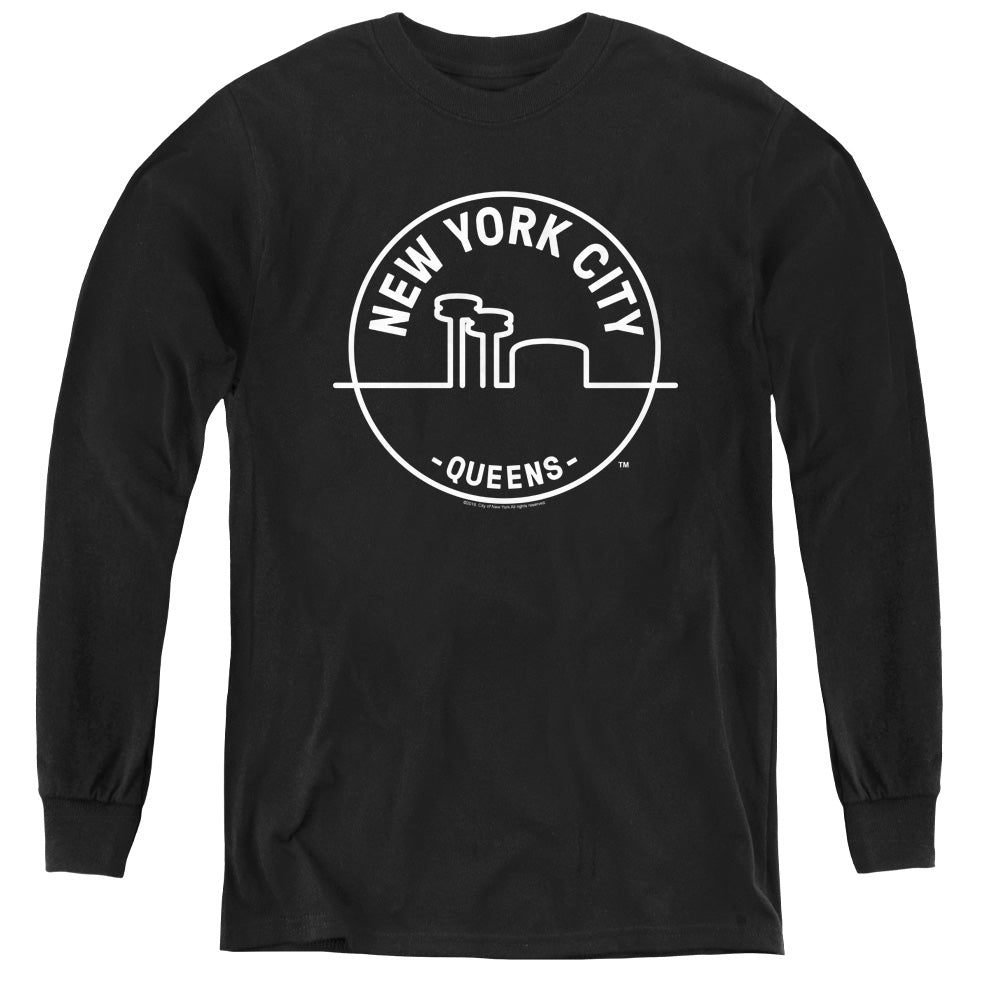 New York City Queens Badge Youth Long Sleeve T-Shirt