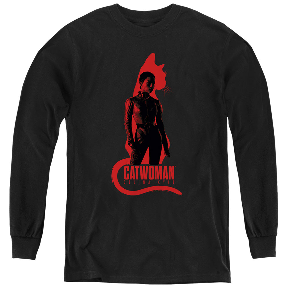 The Batman Selina Kyle Cat Silhouette Youth Long Sleeve T-Shirt
