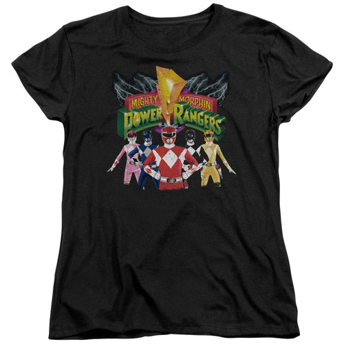 Mighty Morphin Power Rangers Rangers Unite Womens T-Shirt