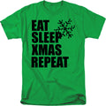 Christmas Eat Sleep Xmas Repeat Kelly Green T-Shirt