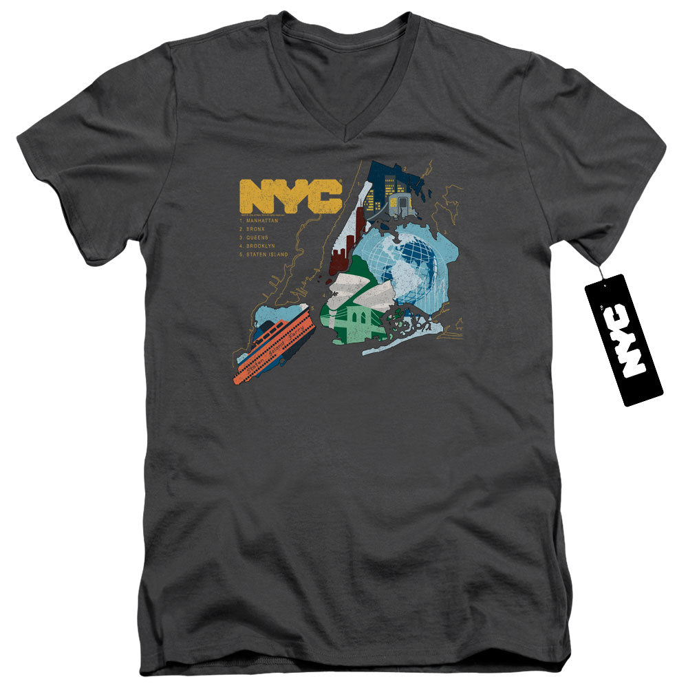 New York City Five Boroughs V-Neck T-Shirt