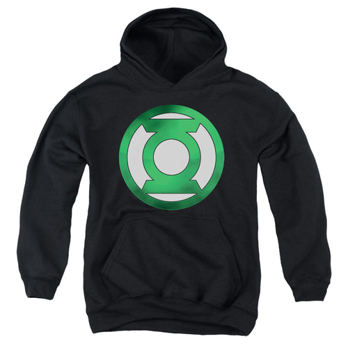 Green Lantern Green Chrome Logo Youth Hoodie