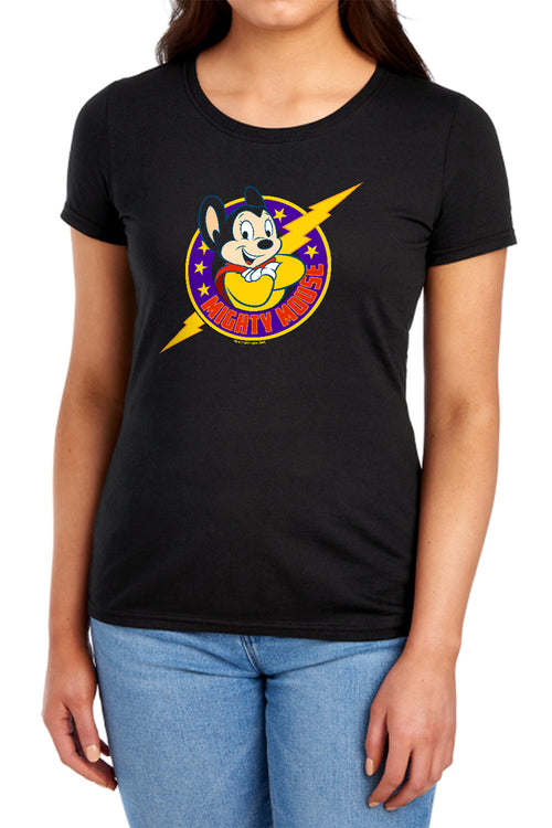 Mighty Mouse Mighty Hero Womens T-Shirt