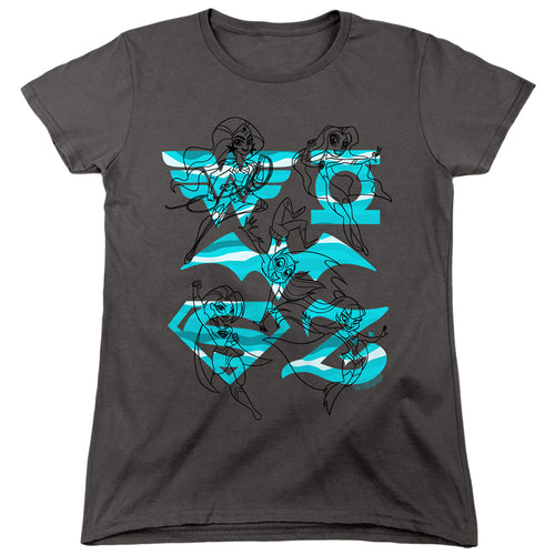 DC Super Hero Girls Line Art Group Womens T-Shirt