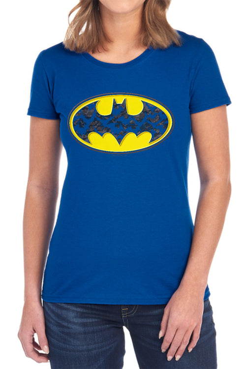 Batman Bats In Logo Womens T-Shirt