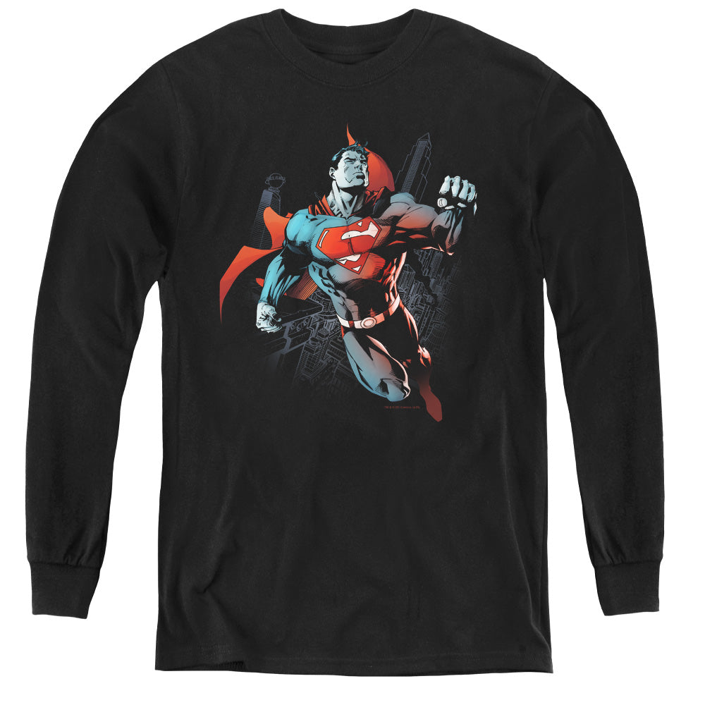 Superman Up in the Sky Youth Long Sleeve T-Shirt