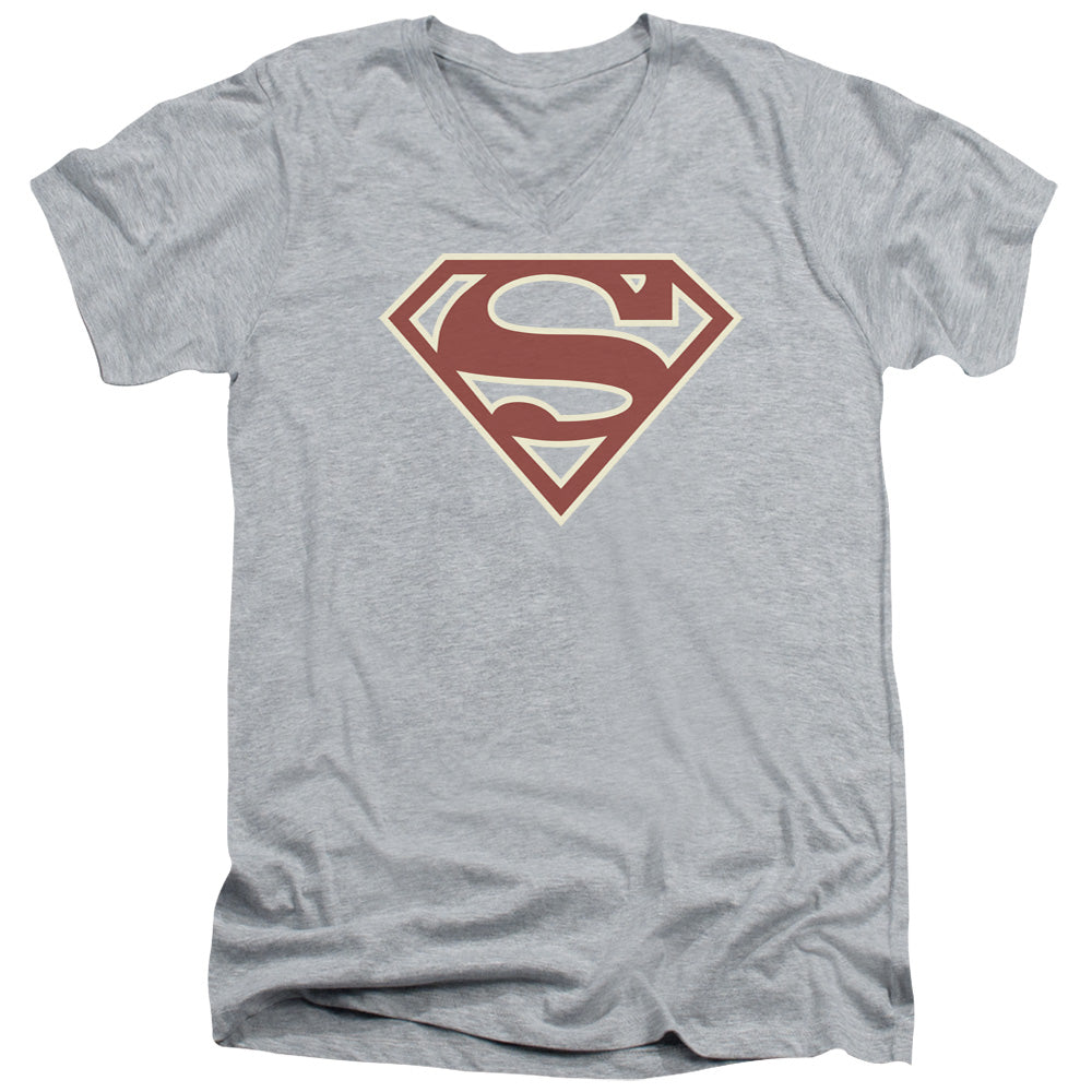 Superman Crimson & Cream Shield V-Neck T-Shirt