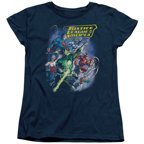 Justice League Onward Womens T-Shirt