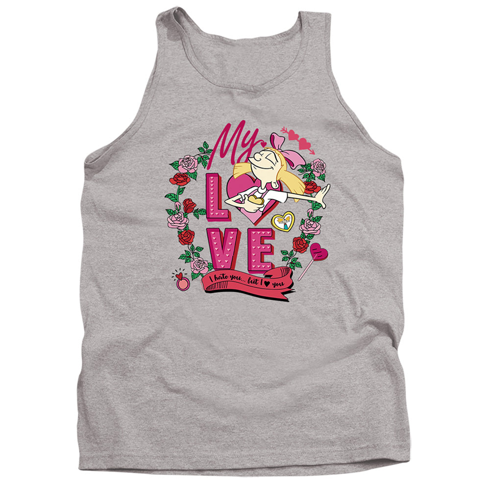 Hey Arnold Valentine'S Day Helga, I Hate You, But Love You Tank Top