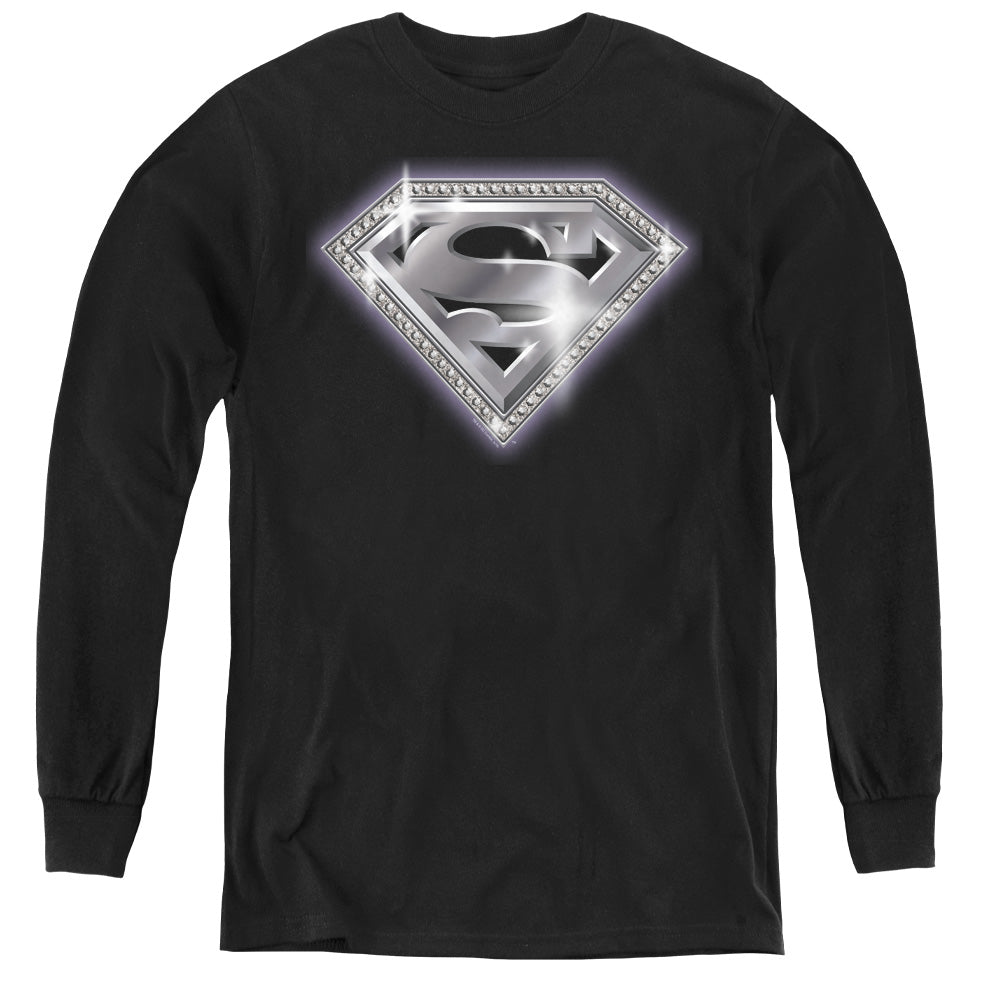 Superman Bling Shield Youth Long Sleeve T-Shirt