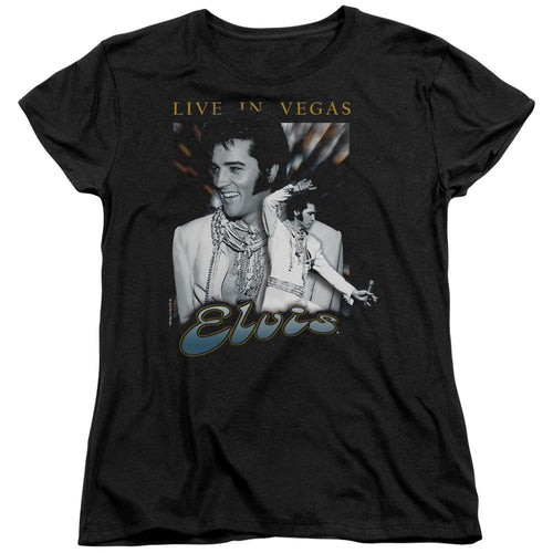 Elvis Presley Live In Vegas Womens T-Shirt